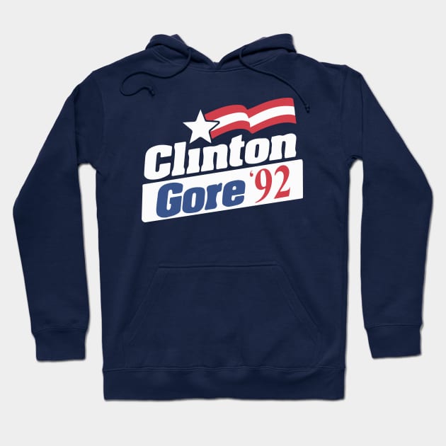 Clinton Gore 1992 Vintage Presidential Campaign Button Hoodie by Yesteeyear